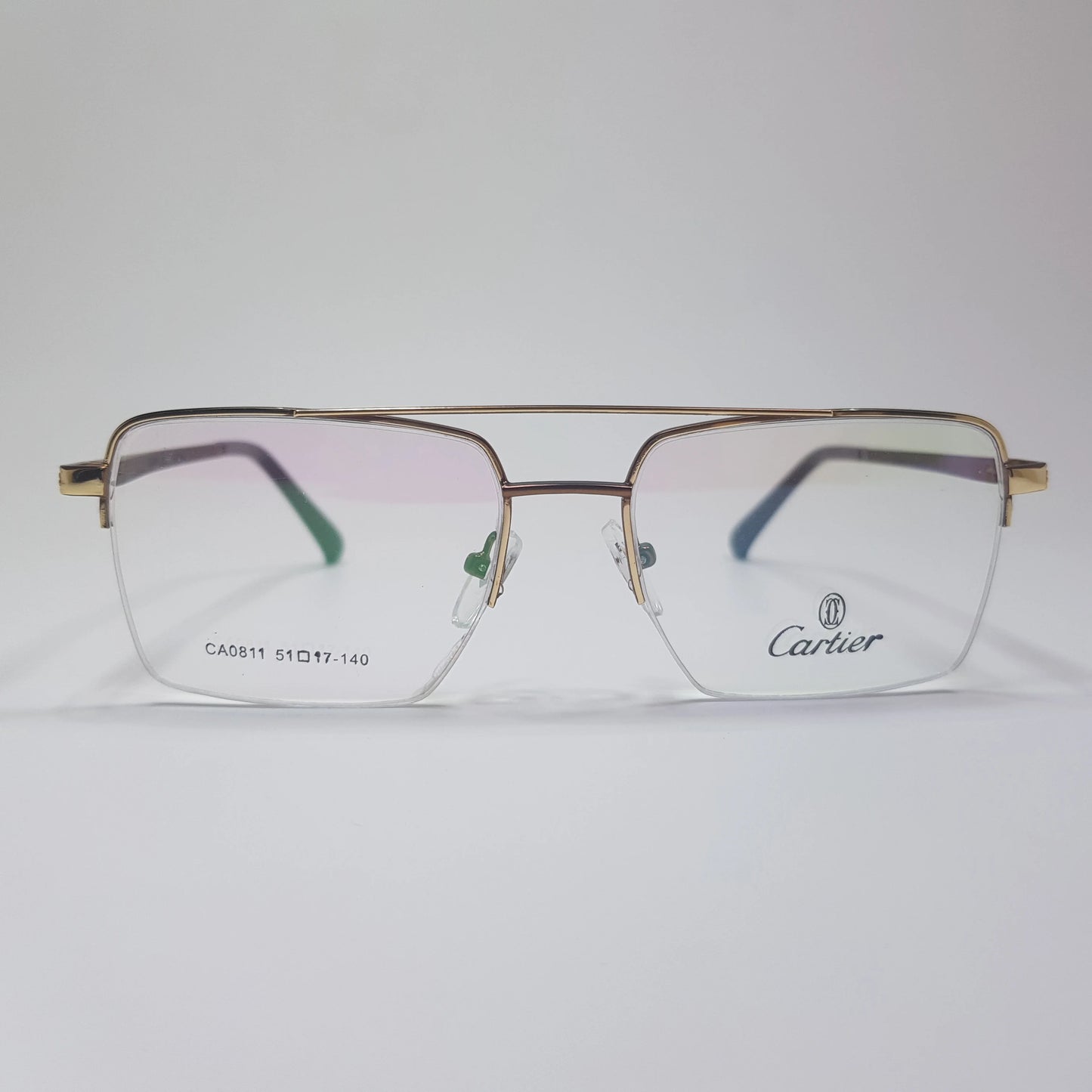 Cartier-CA0811 Metal Eyeglasses Half Rim Frame Unisex