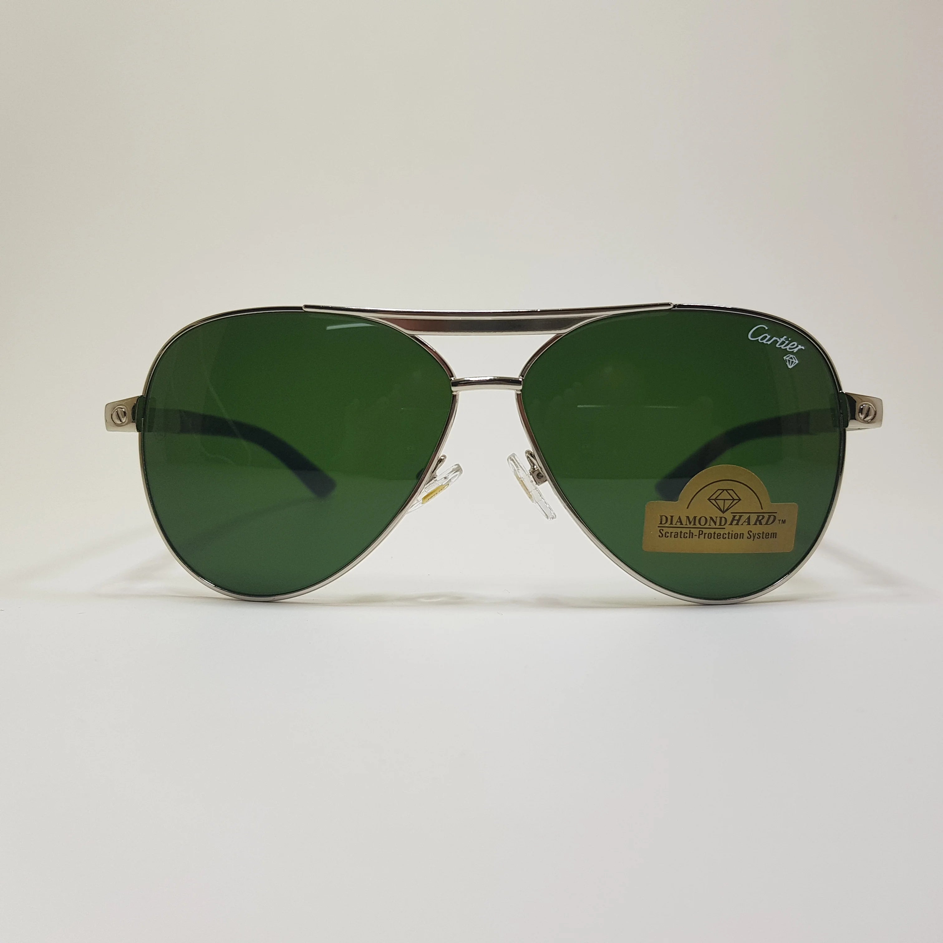 Cartier-22119-Premium-Diamond Hard Glass Lens-Metal-Sunglasses-Anti Scratch-Wooden Stick
