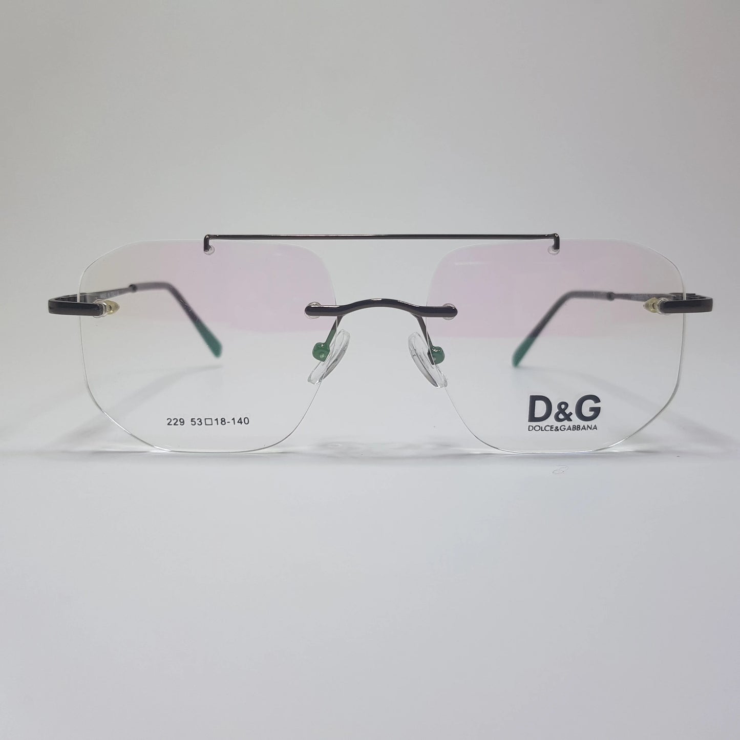 D&G-229 Eyeglasses Rimless Frame Double Bride Unisex