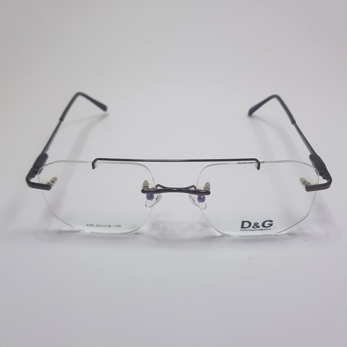D&G-229 Eyeglasses Rimless Frame Double Bride Unisex