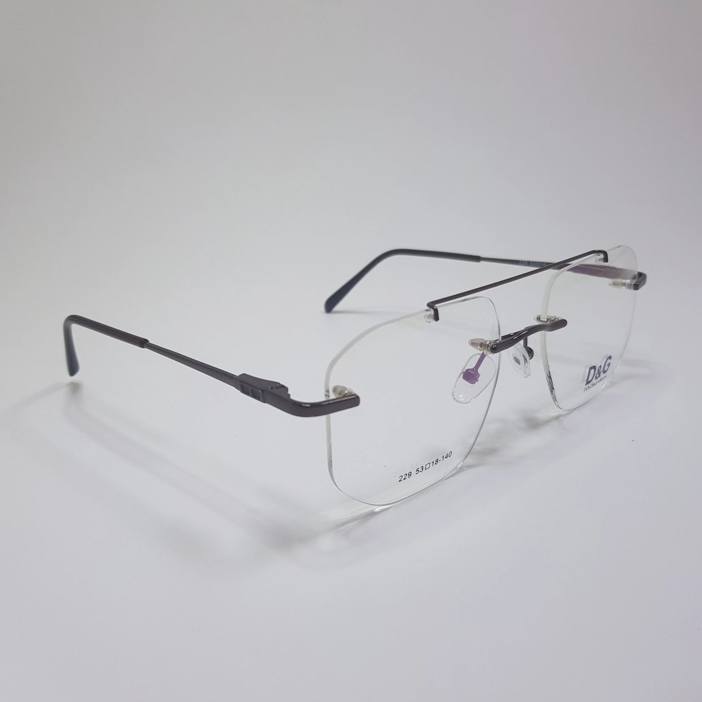 D&G-229 Eyeglasses Rimless Frame Double Bride Unisex