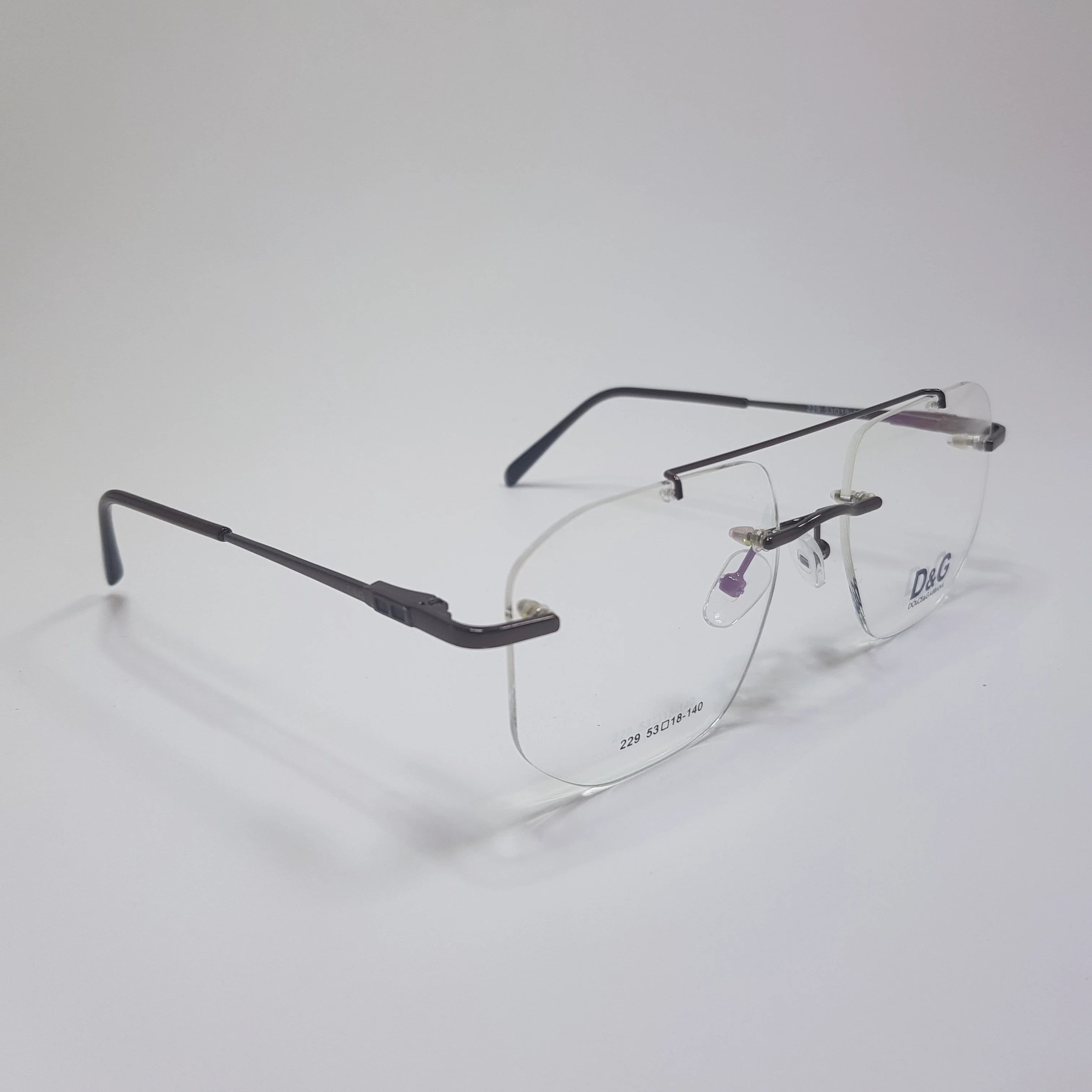 D&G-229 Eyeglasses Rimless Frame Double Bride Unisex