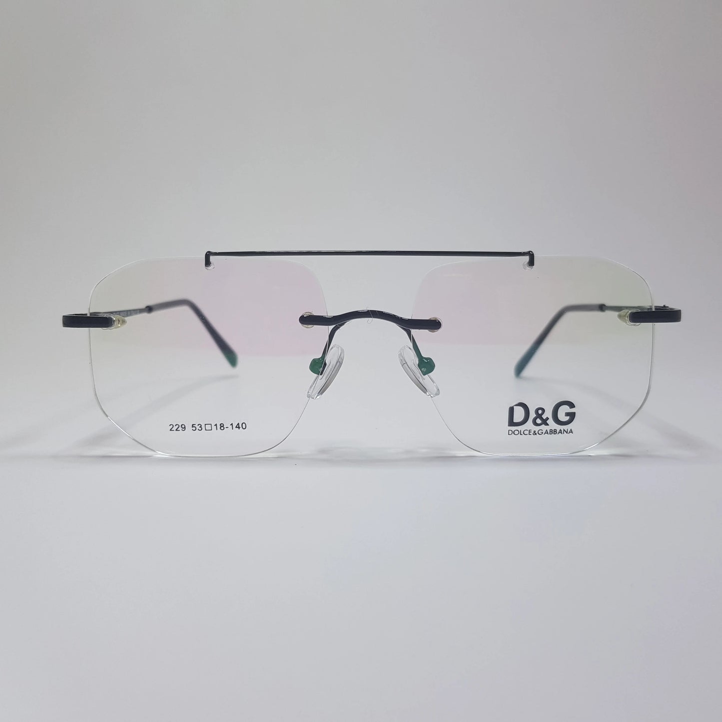 D&G-229 Eyeglasses Rimless Frame Double Bride Unisex