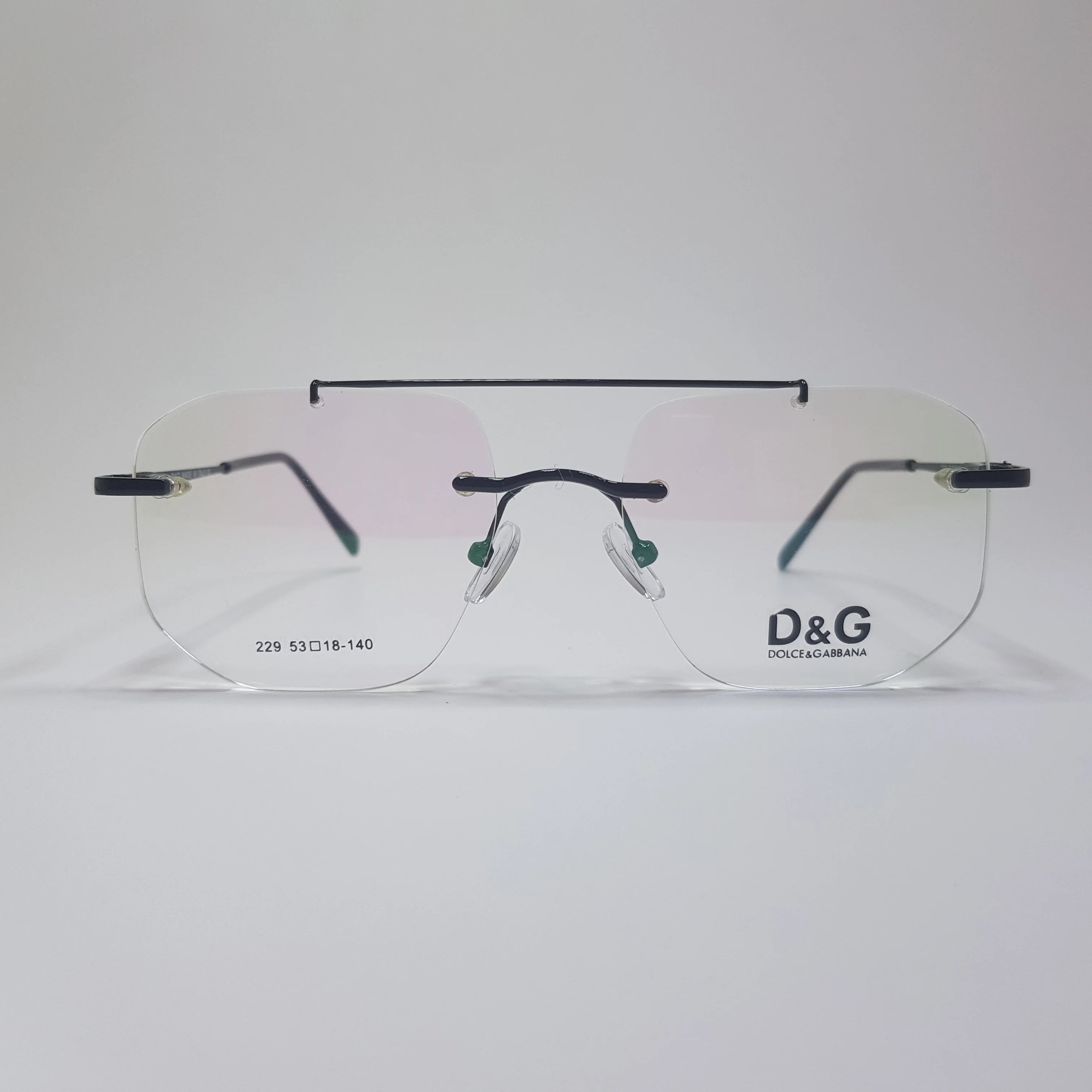 D&G-229 Eyeglasses Rimless Frame Double Bride Unisex