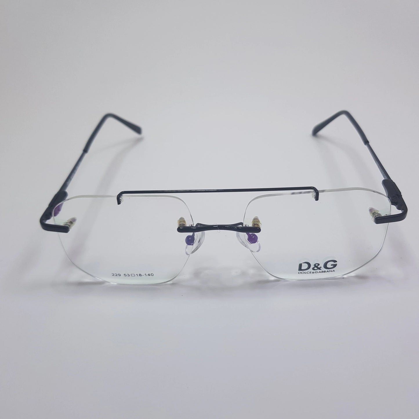 D&G-229 Eyeglasses Rimless Frame Double Bride Unisex