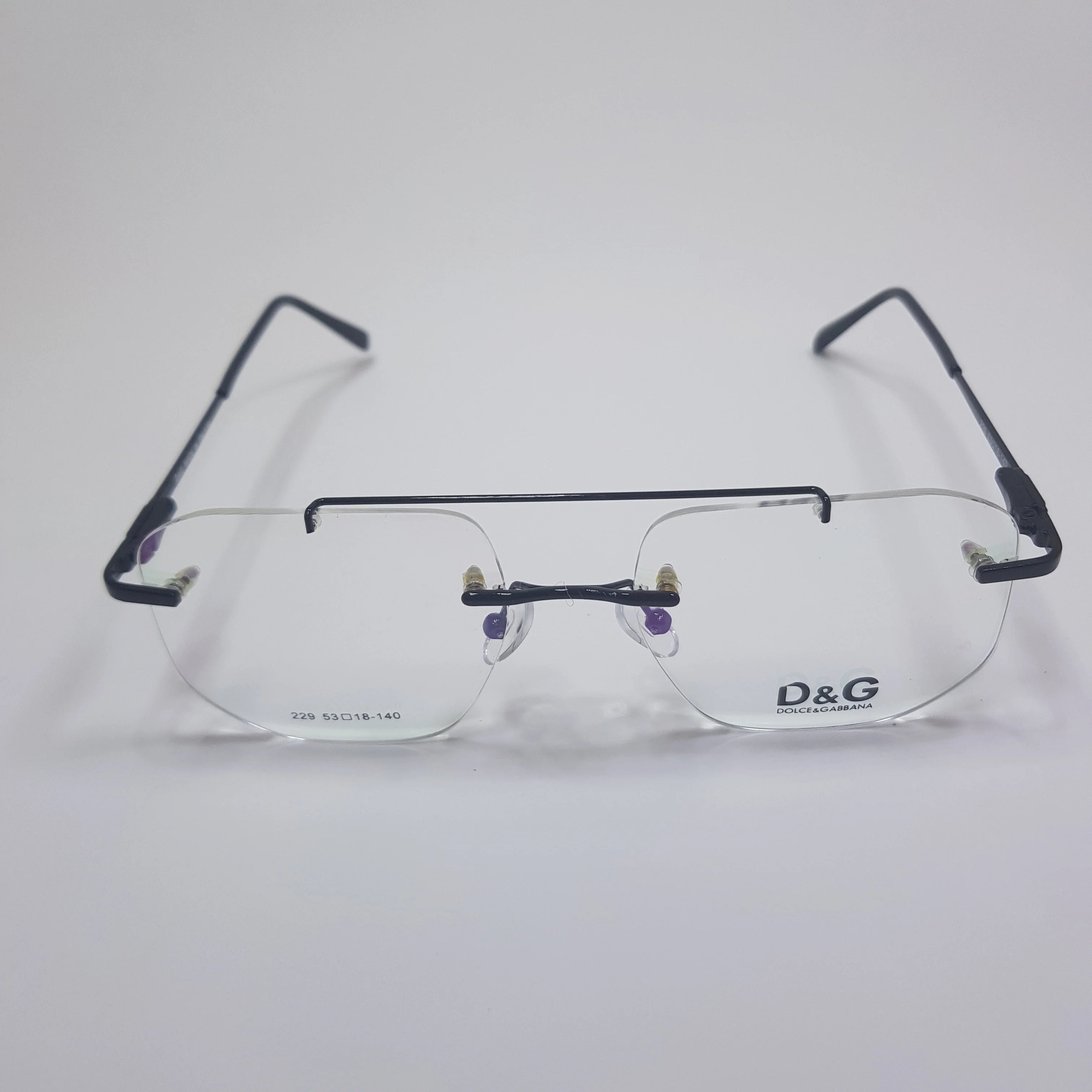D&G-229 Eyeglasses Rimless Frame Double Bride Unisex