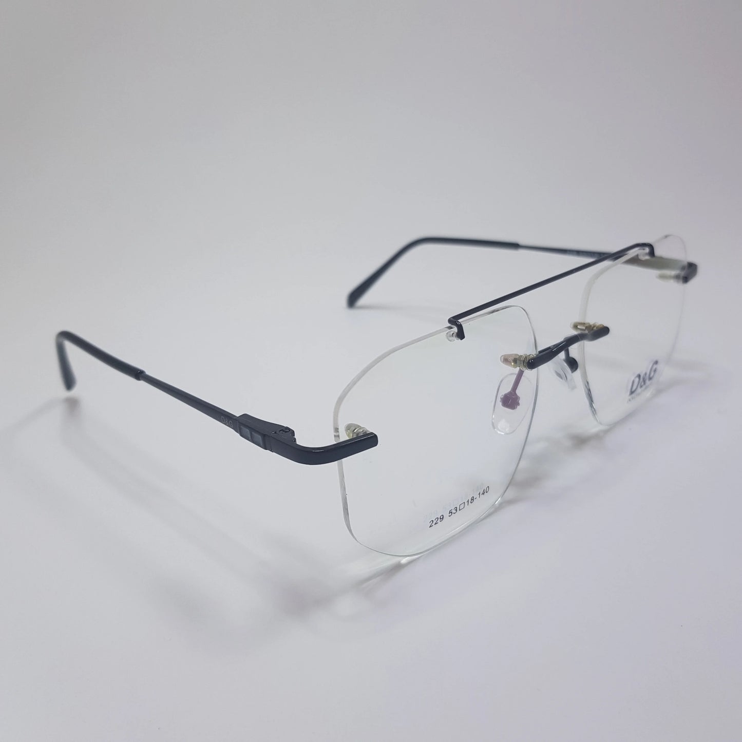 D&G-229 Eyeglasses Rimless Frame Double Bride Unisex