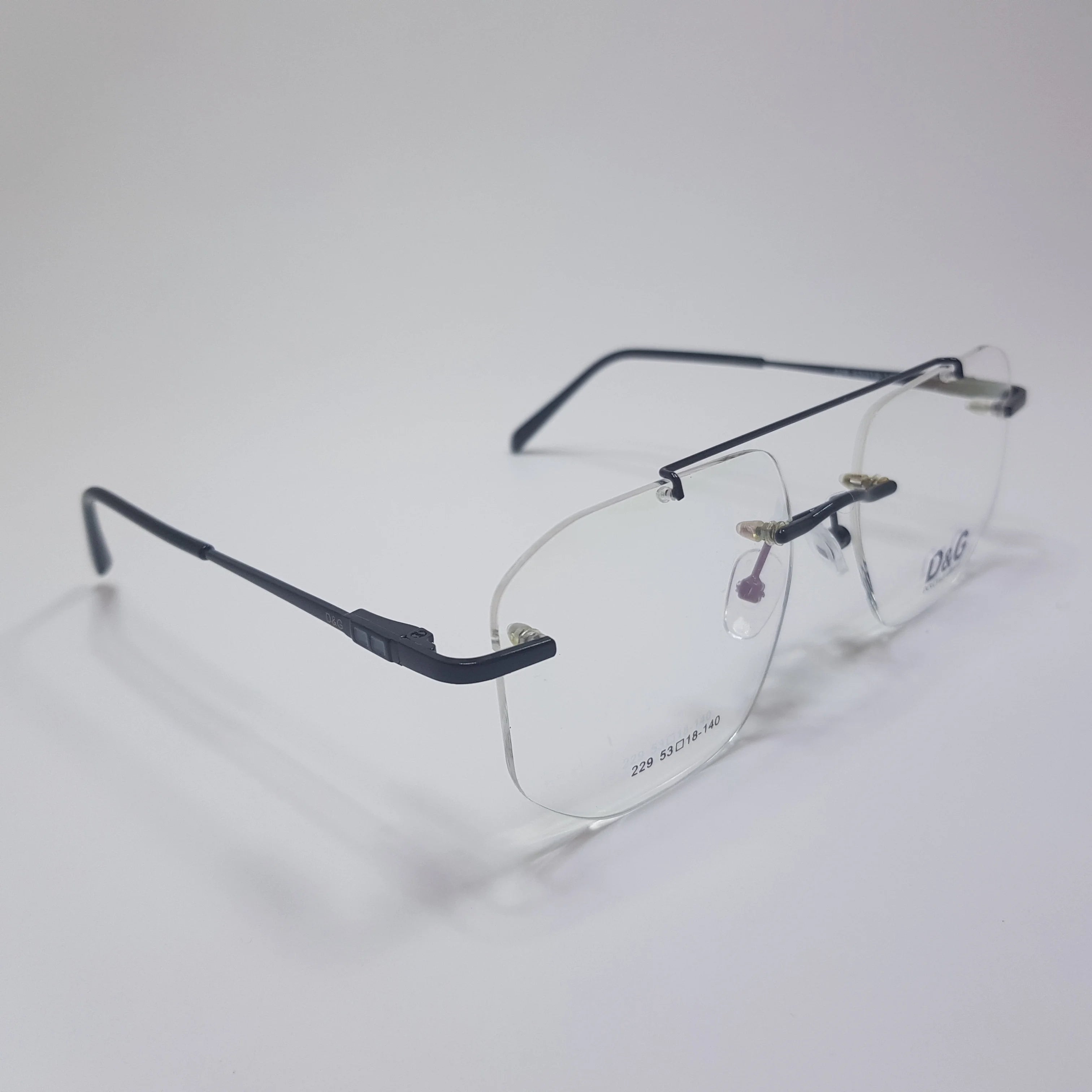 D&G-229 Eyeglasses Rimless Frame Double Bride Unisex