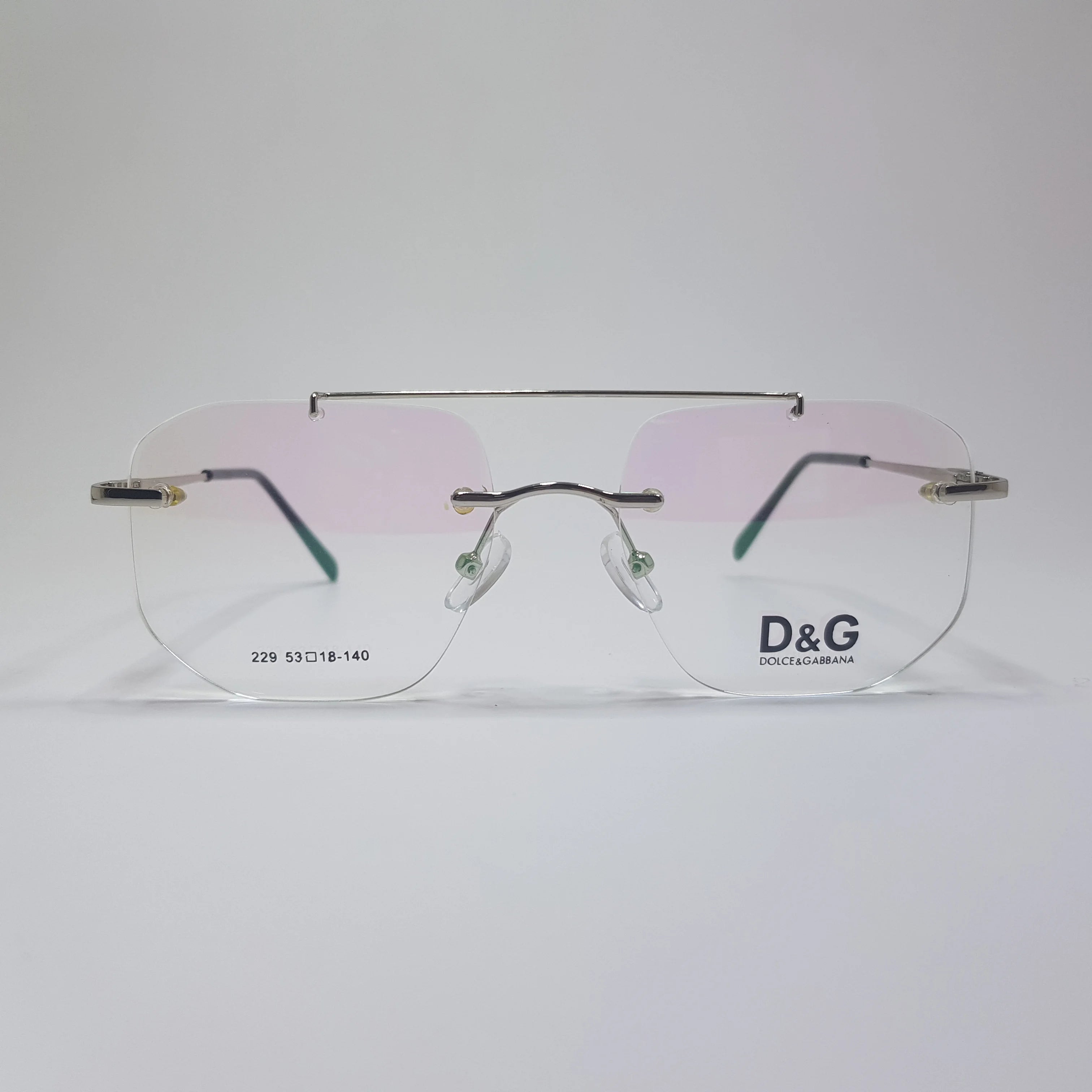 D&G-229 Eyeglasses Rimless Frame Double Bride Unisex