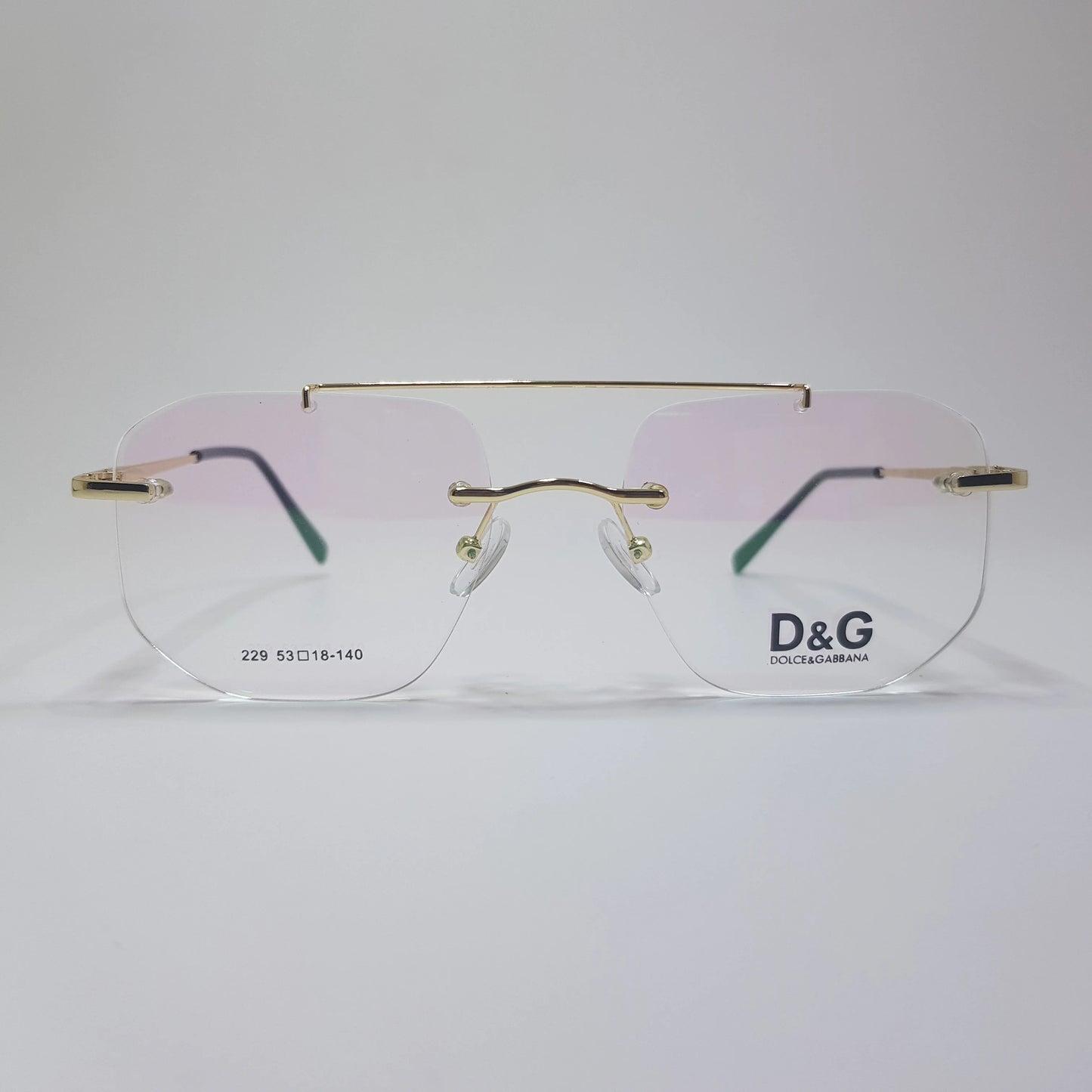 D&G-229 Eyeglasses Rimless Frame Double Bride Unisex