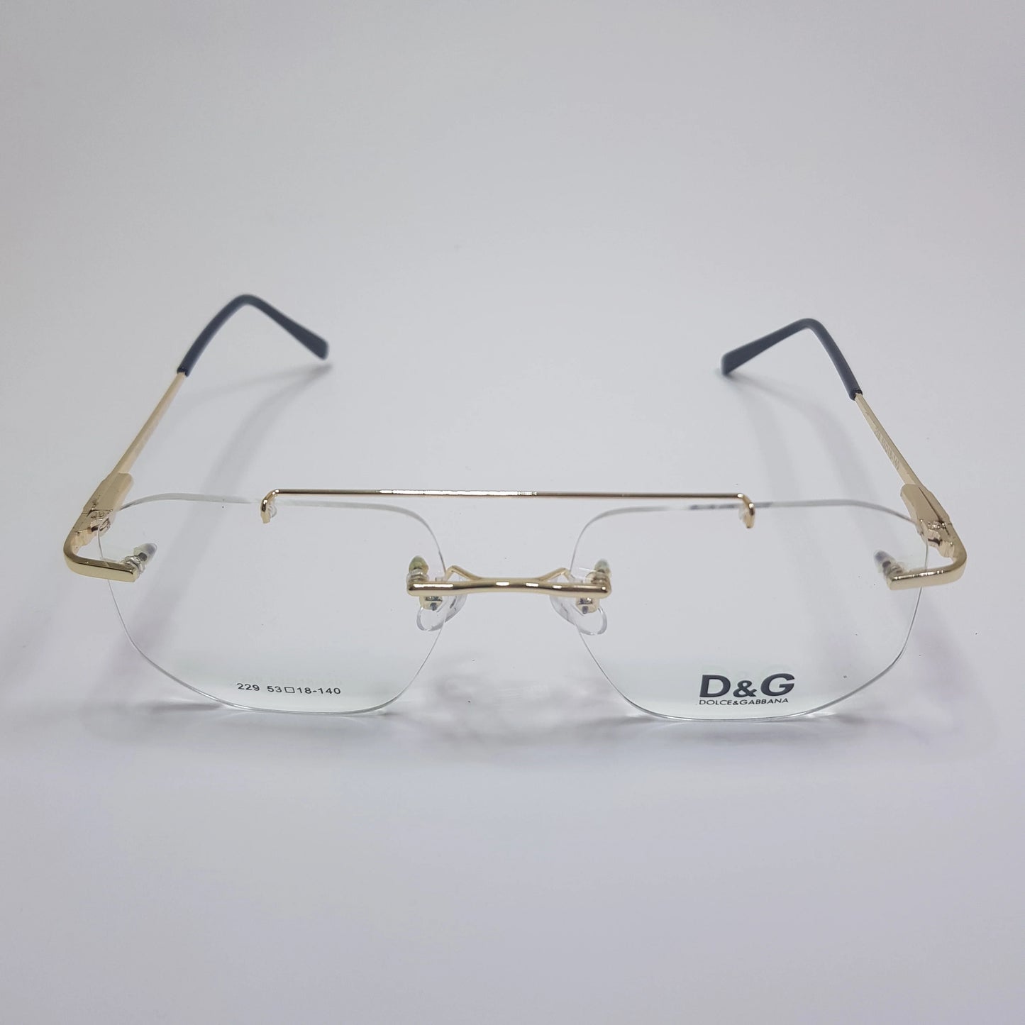 D&G-229 Eyeglasses Rimless Frame Double Bride Unisex