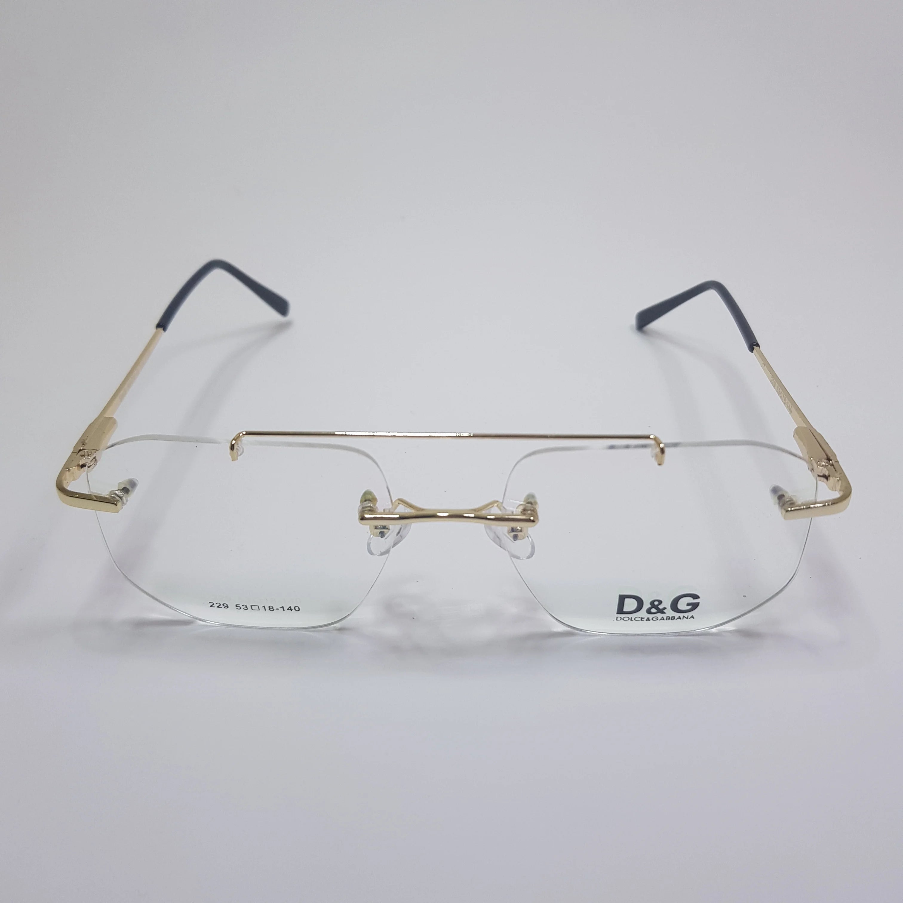 D&G-229 Eyeglasses Rimless Frame Double Bride Unisex