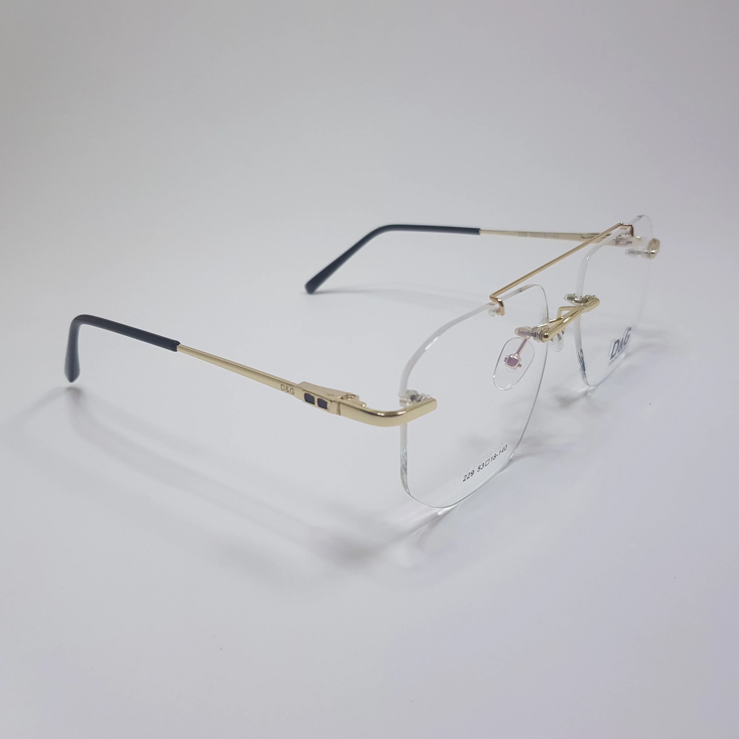 D&G-229 Eyeglasses Rimless Frame Double Bride Unisex