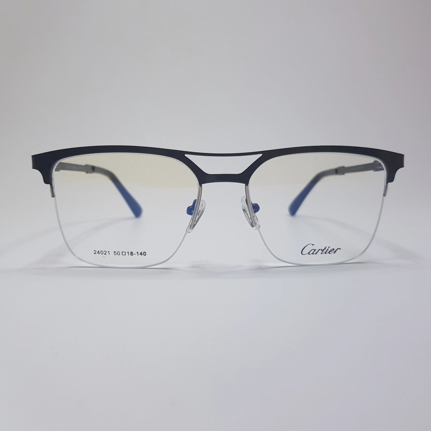Cartier-24021 Metal Eyeglasses Half Rimless Frame Unisex