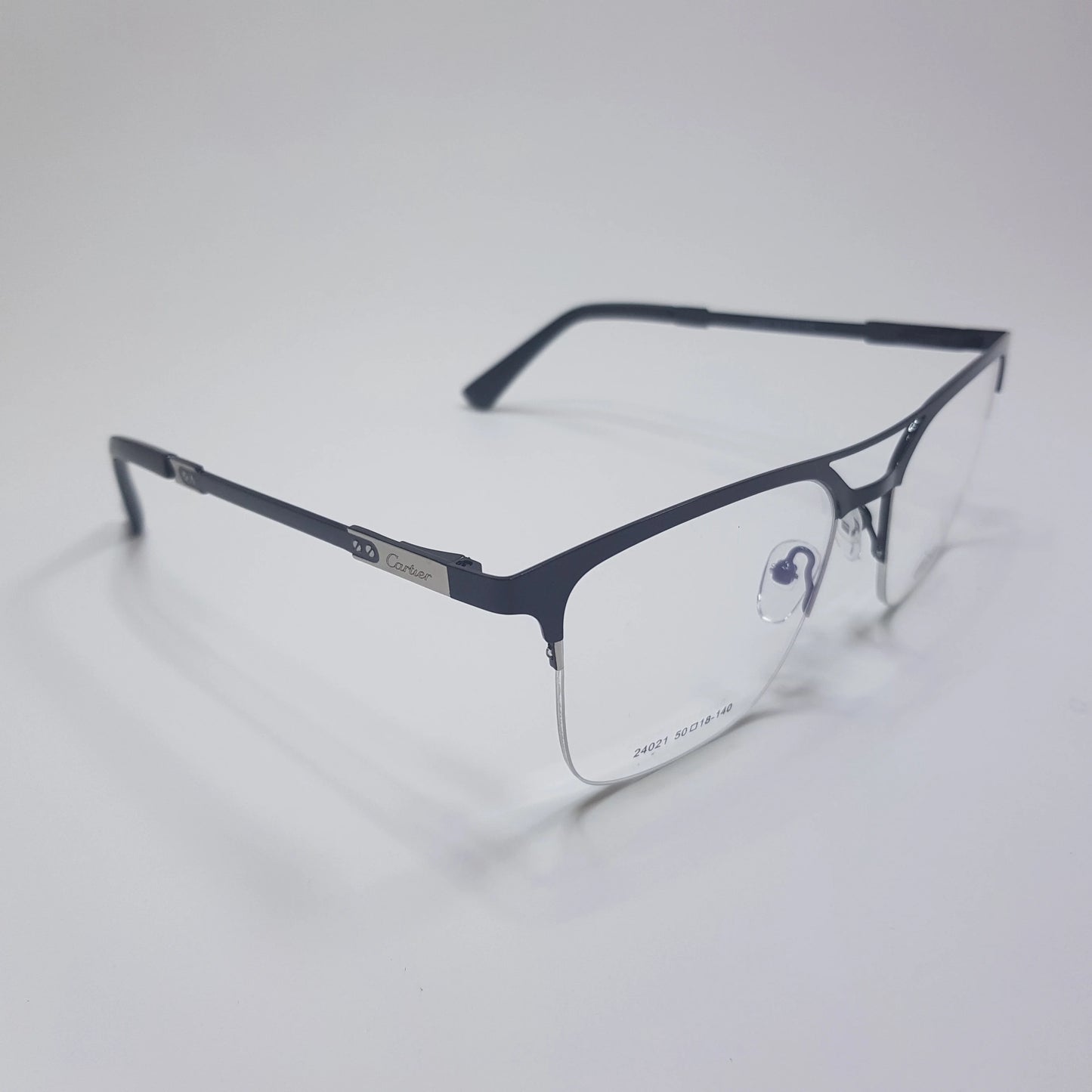 Cartier-24021 Metal Eyeglasses Half Rimless Frame Unisex