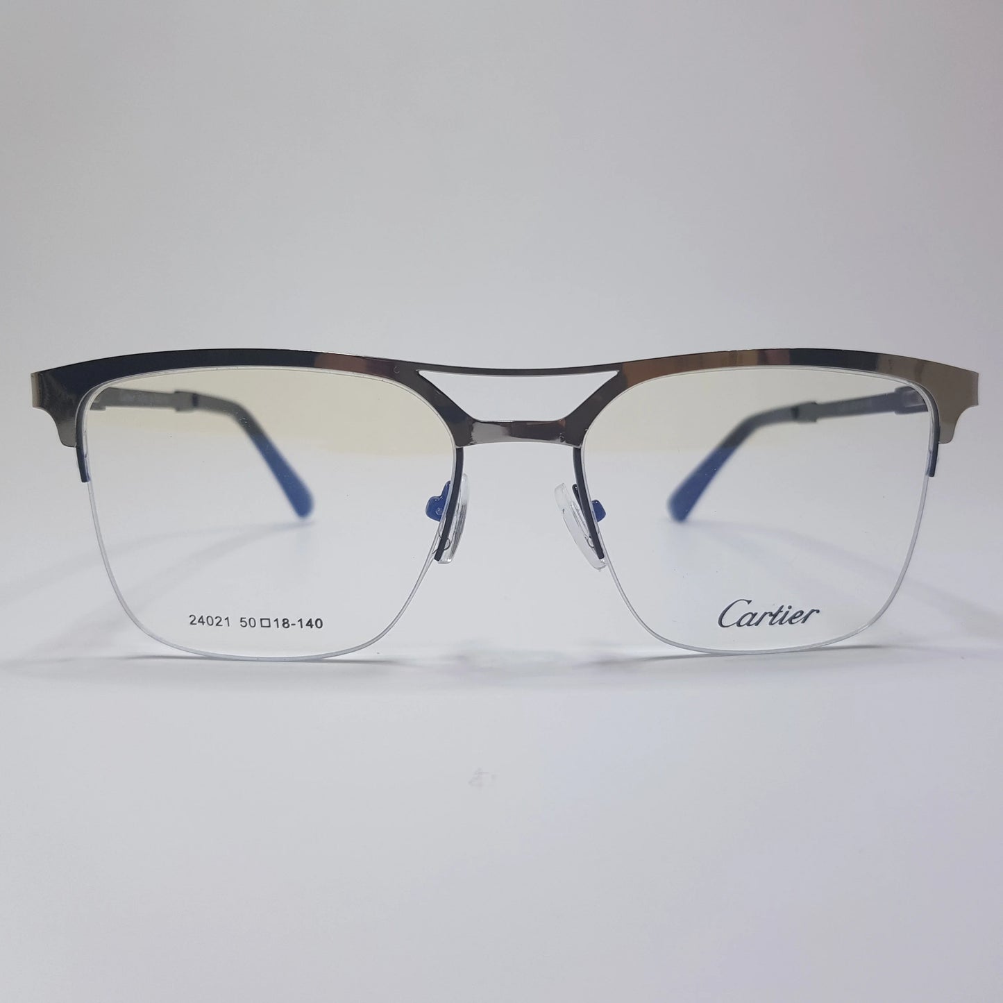 Cartier-24021 Metal Eyeglasses Half Rimless Frame Unisex