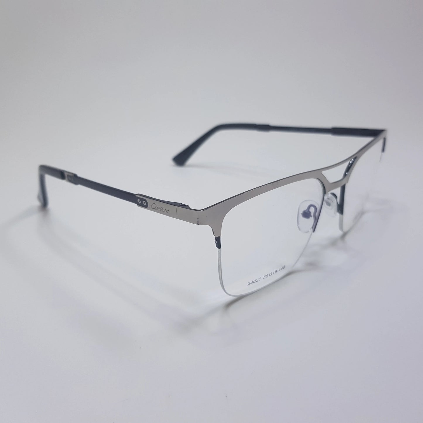 Cartier-24021 Metal Eyeglasses Half Rimless Frame Unisex