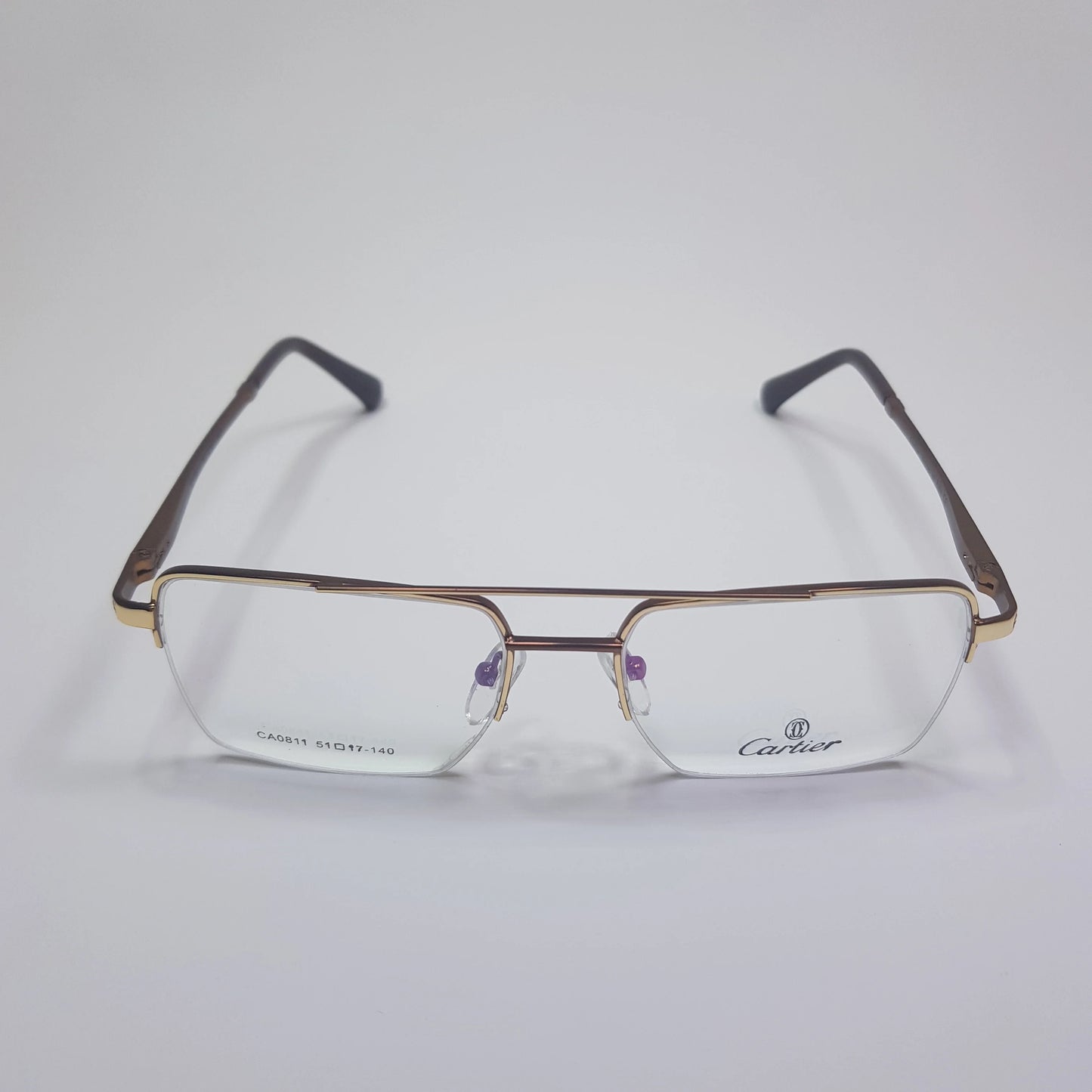 Cartier-CA0811 Metal Eyeglasses Half Rim Frame Unisex