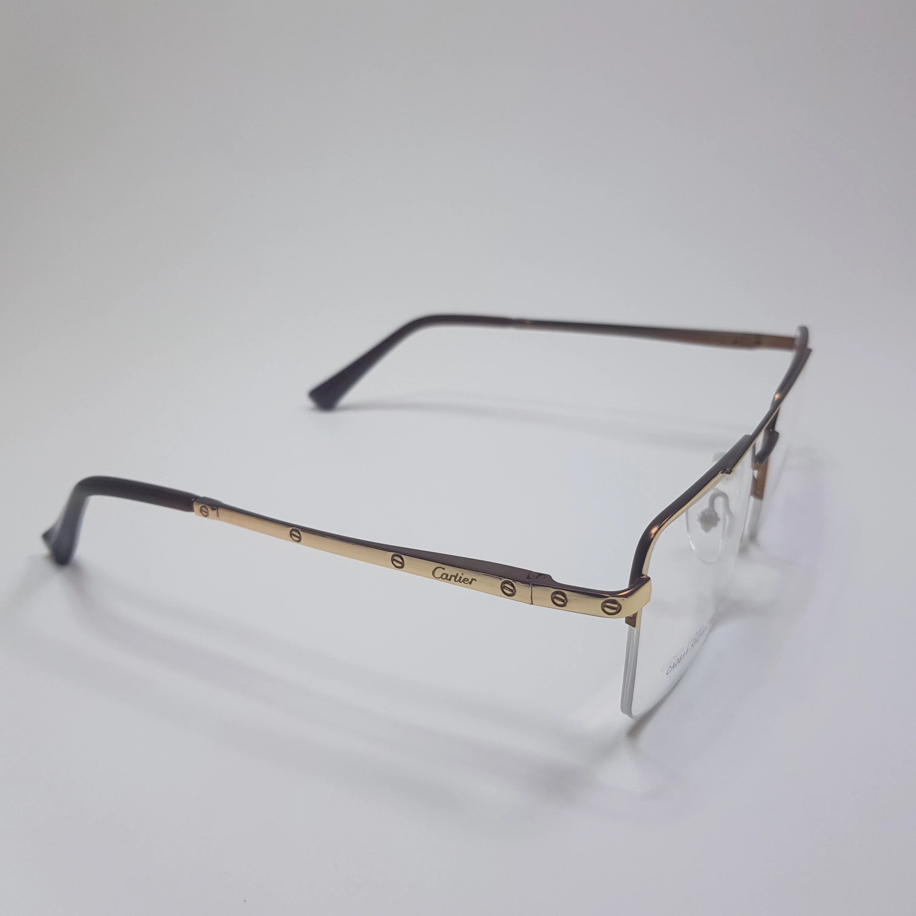 Cartier-CA0811 Metal Eyeglasses Half Rim Frame Unisex