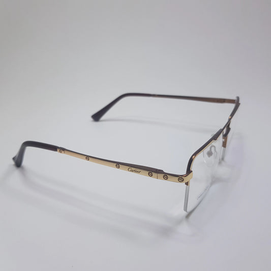 Cartier-CA0811 Metal Eyeglasses Half Rim Frame Unisex