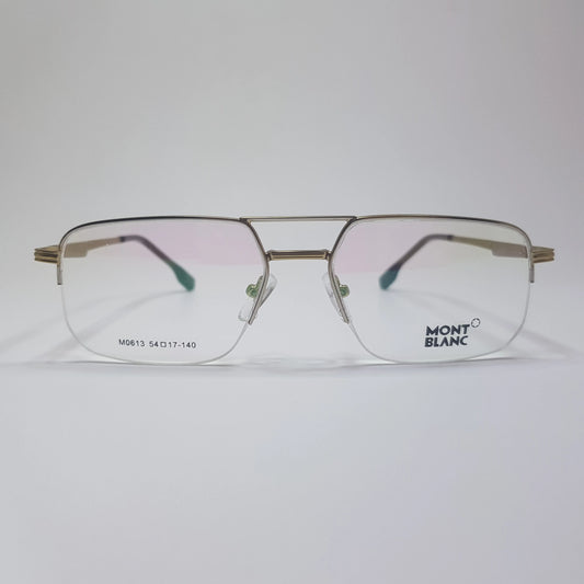 Mont Blanc-M0613 Metal Eyeglasses Half Rimless Frame Unisex