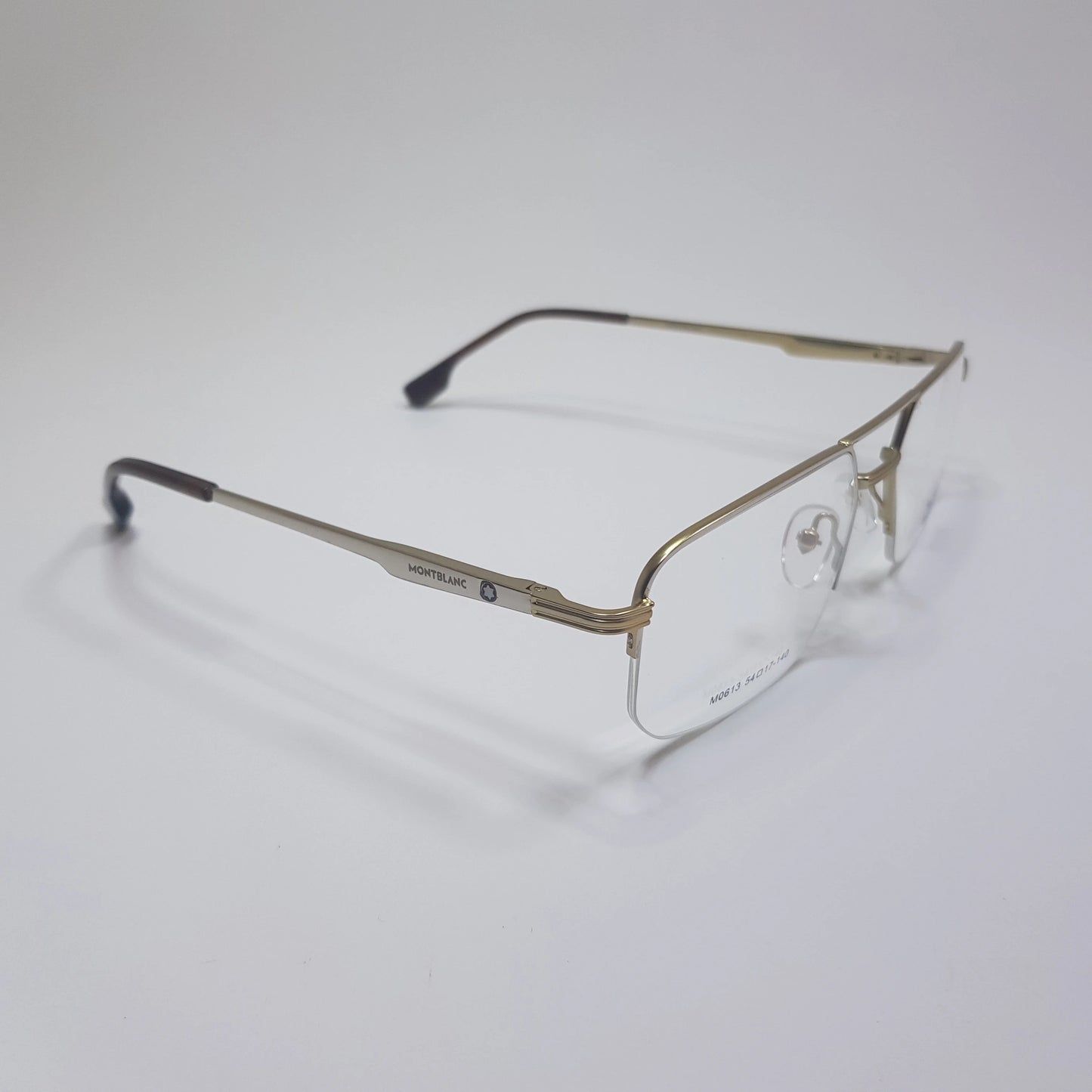 Mont Blanc-M0613 Metal Eyeglasses Half Rimless Frame Unisex