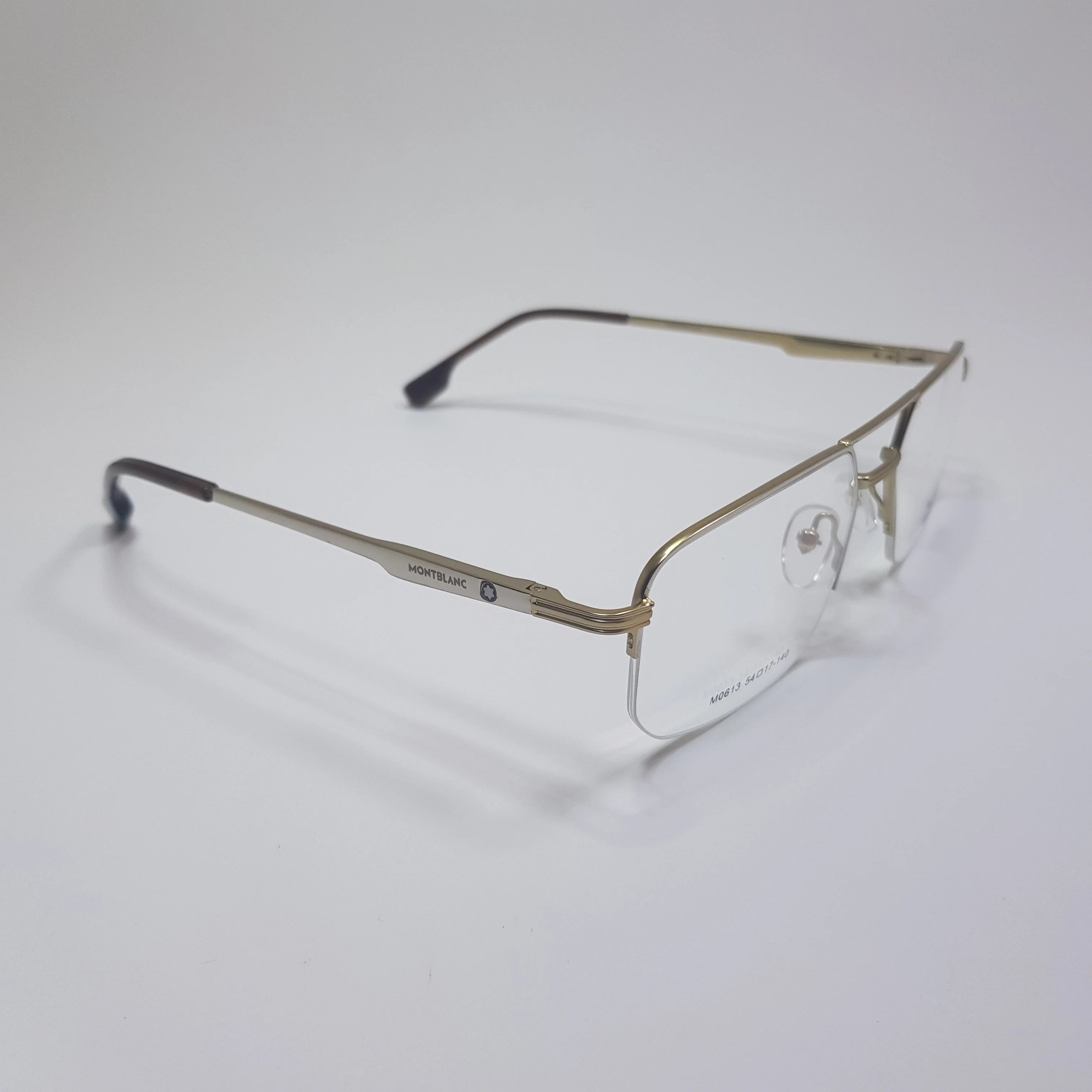 Mont Blanc-M0613 Metal Eyeglasses Half Rimless Frame Unisex