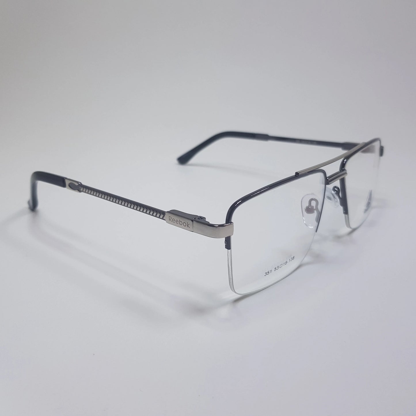 Reebok-351 Metal Eyeglasses Metal Half Rim Frame Unisex