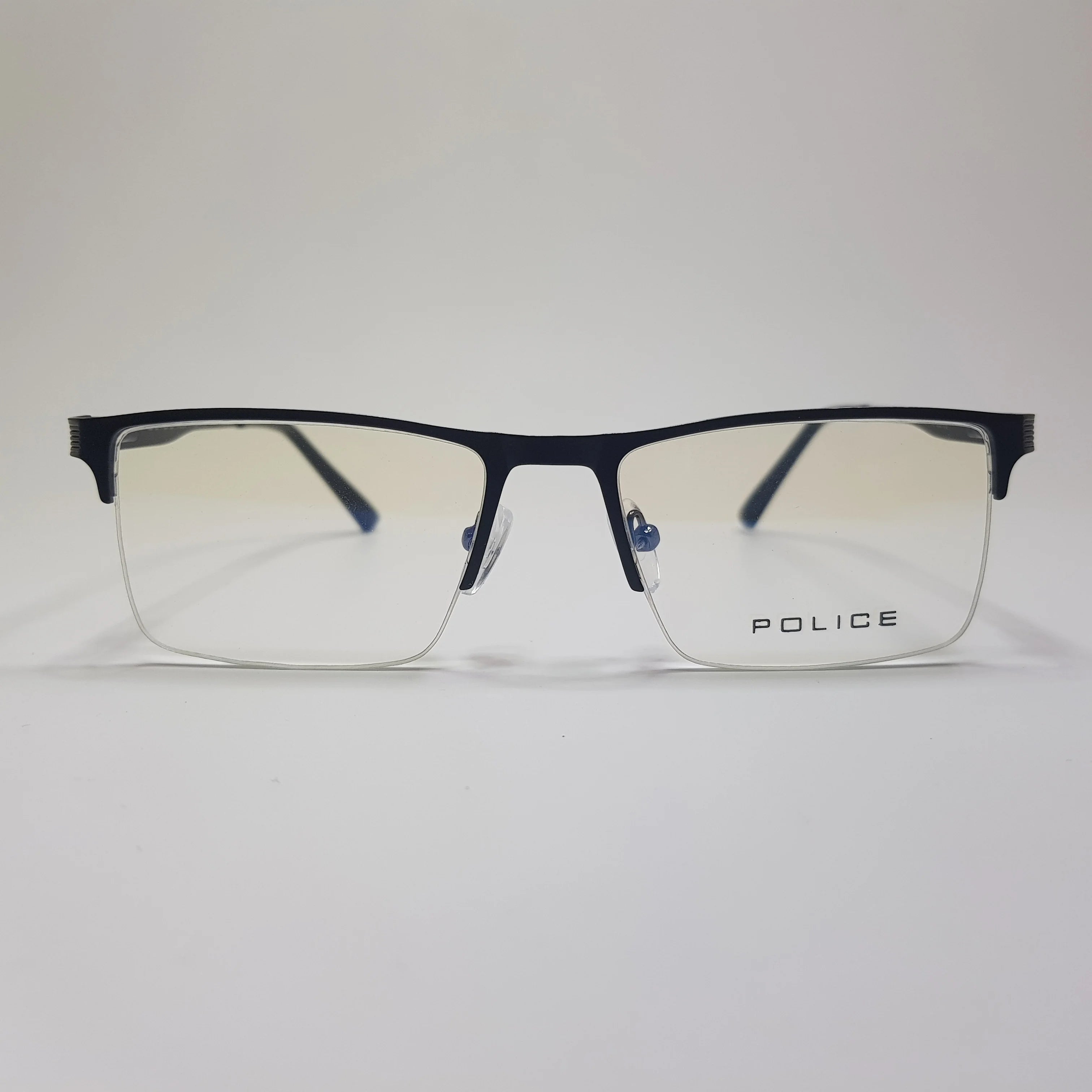 Police SH2303 Premium Eyeglasses Rectangle Half Metal Frame Unisex