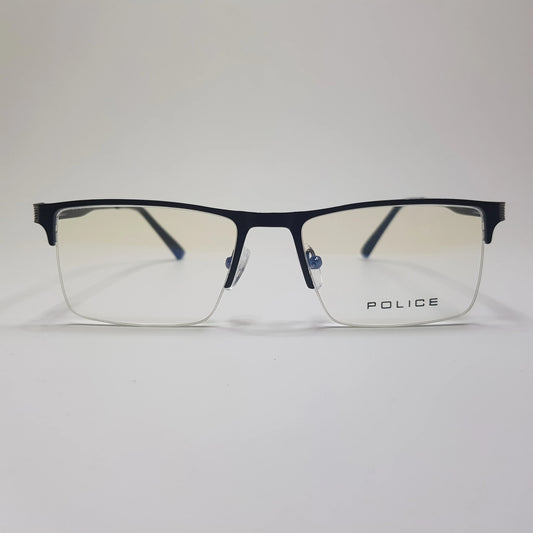 Police SH2303 Premium Eyeglasses Rectangle Half Metal Frame Unisex