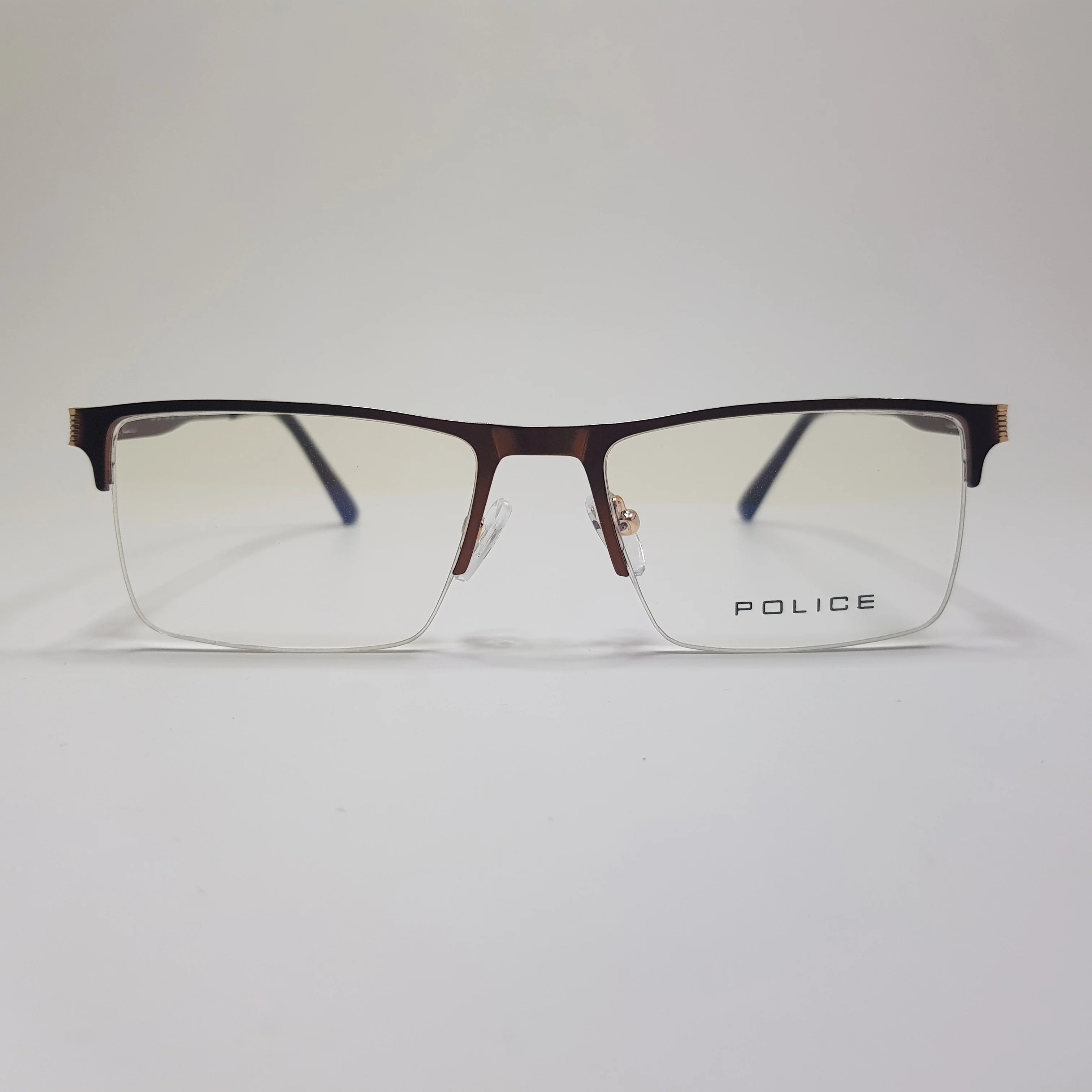 Police SH2303 Premium Eyeglasses Rectangle Half Metal Frame Unisex