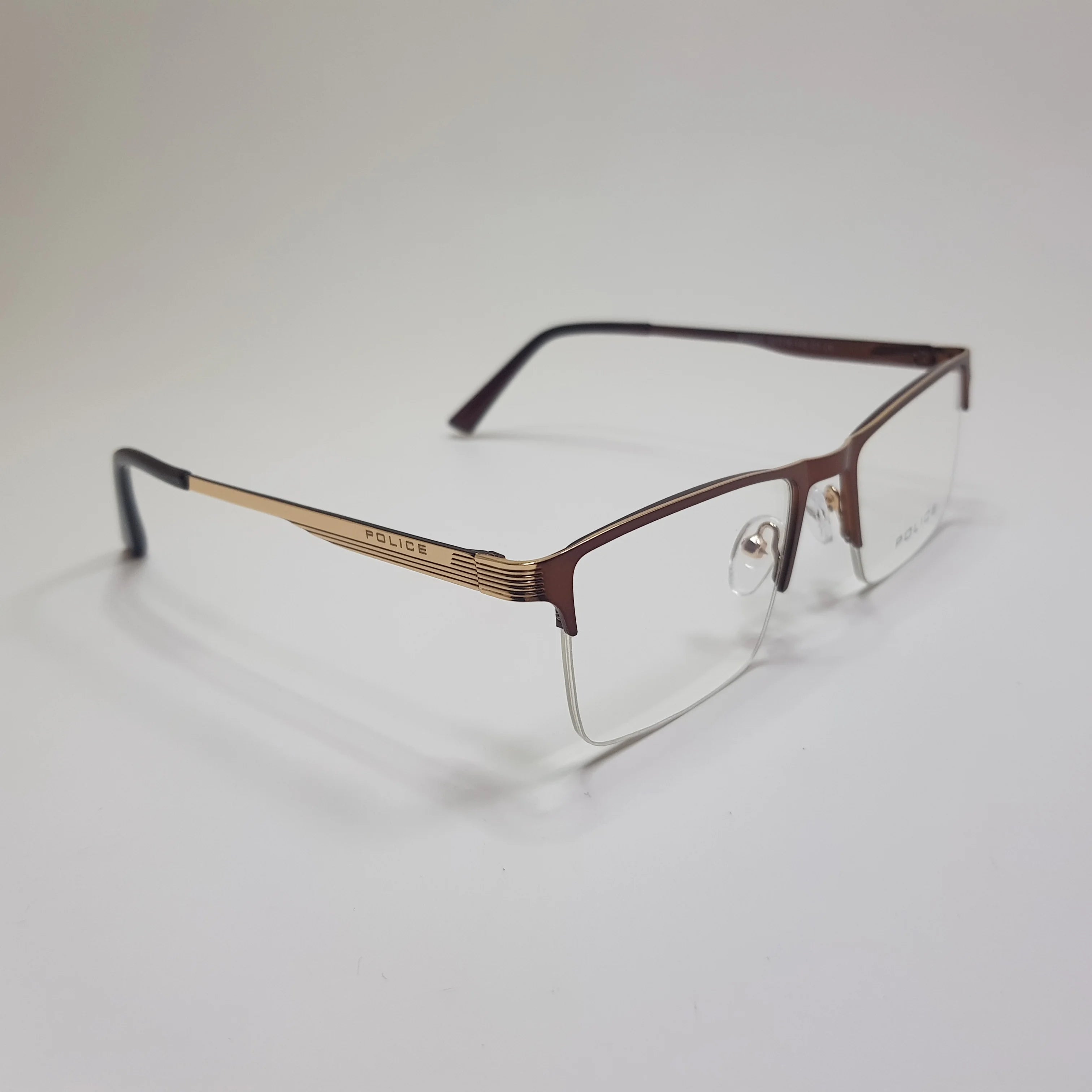 Police SH2303 Premium Eyeglasses Rectangle Half Metal Frame Unisex