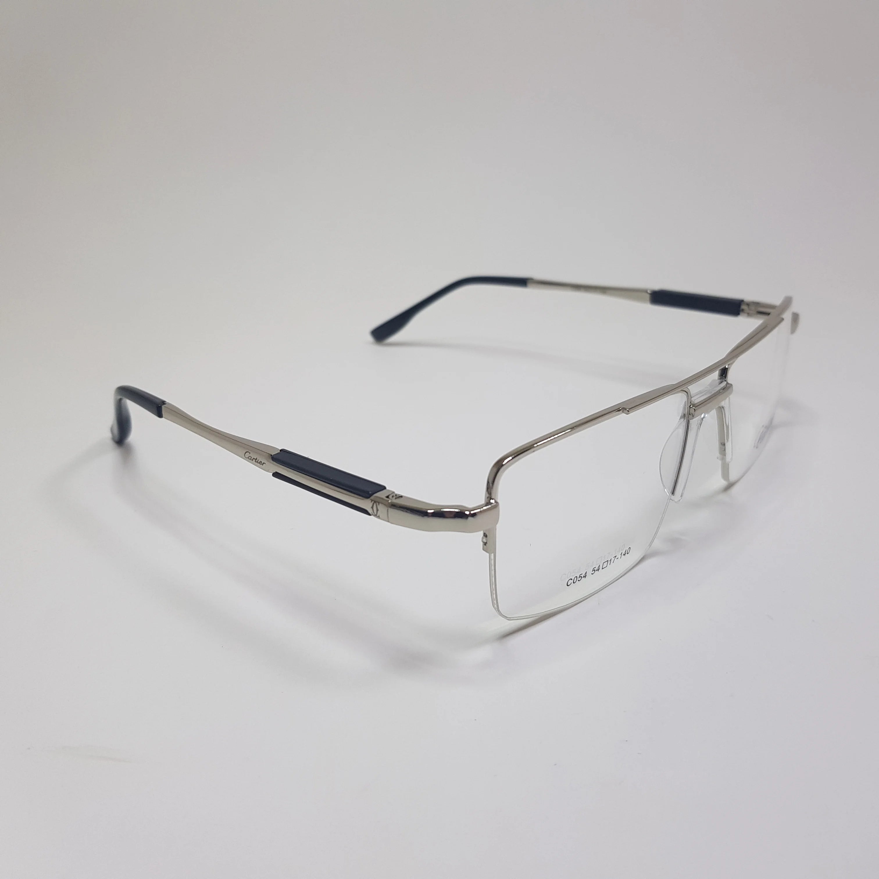 C054 Cartier Eyeglasses Half Rimless Frame Premium Quality Spring Hinges Fix Nose Pad Unisex