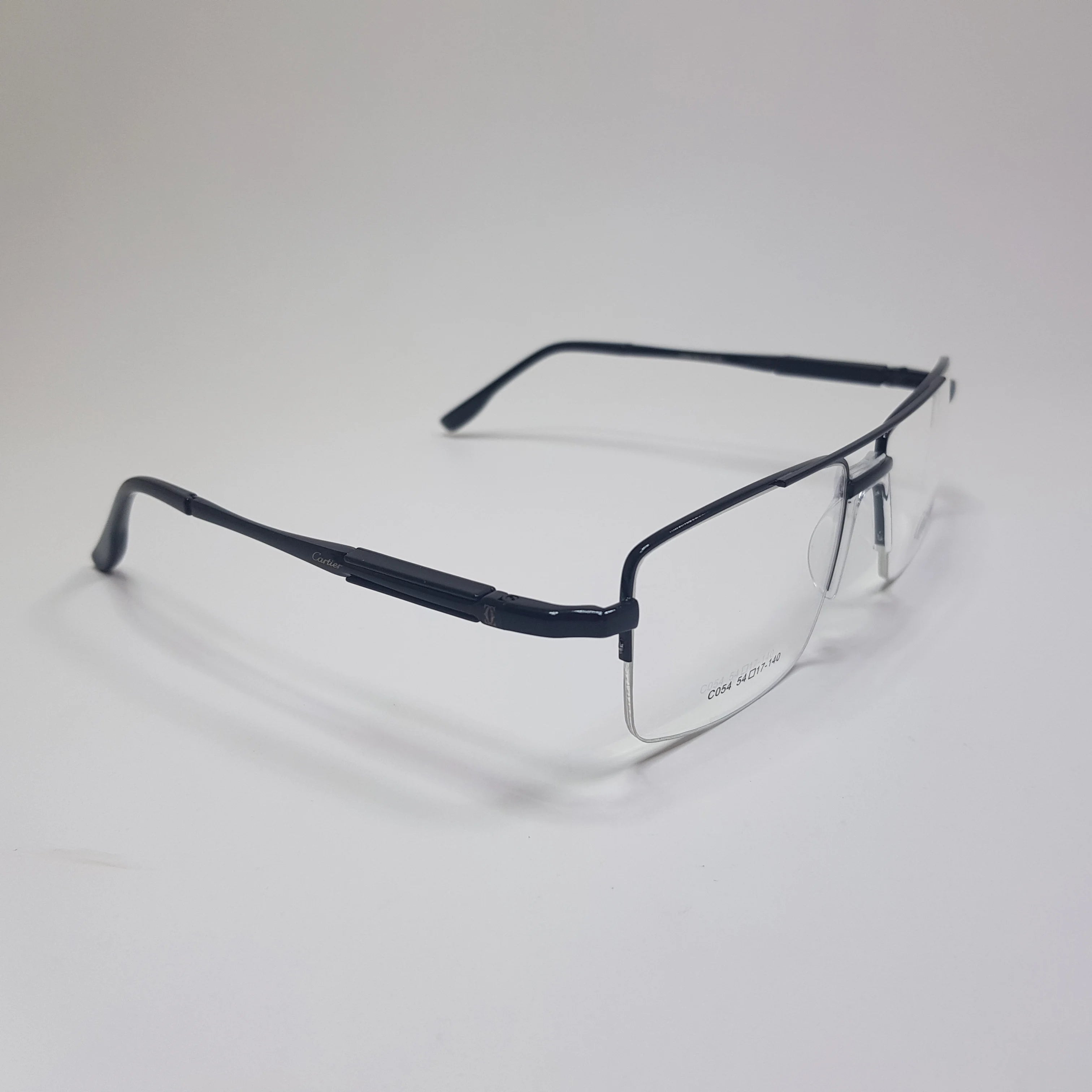 C054 Cartier Eyeglasses Half Rimless Frame Premium Quality Spring Hinges Fix Nose Pad Unisex