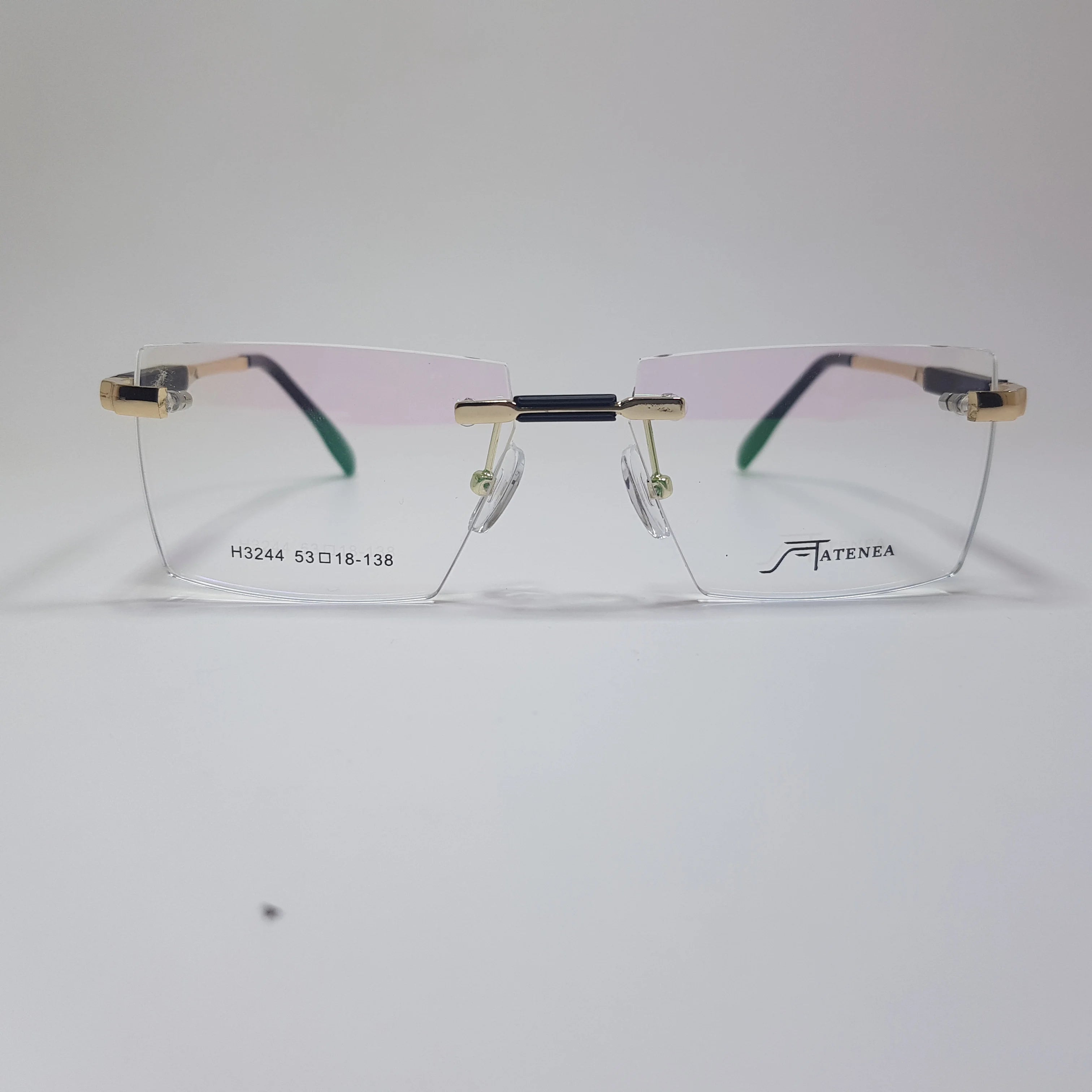 H3244 Tatenea Eyeglasses 3pc Rimless Frame Premium Quality Spring Hinges Unisex
