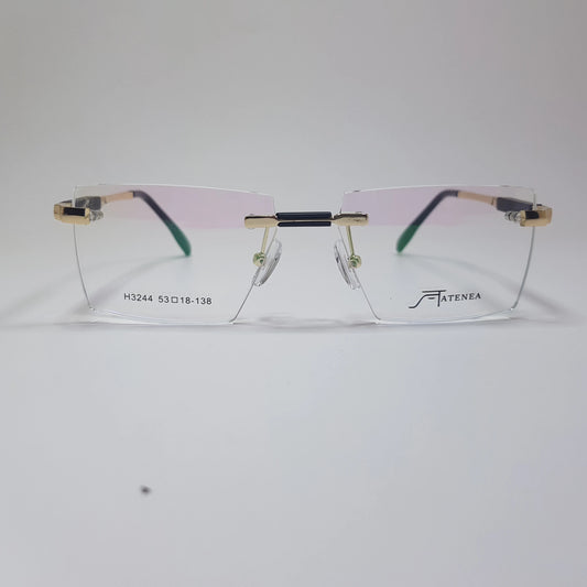 H3244 Tatenea Eyeglasses 3pc Rimless Frame Premium Quality Spring Hinges Unisex