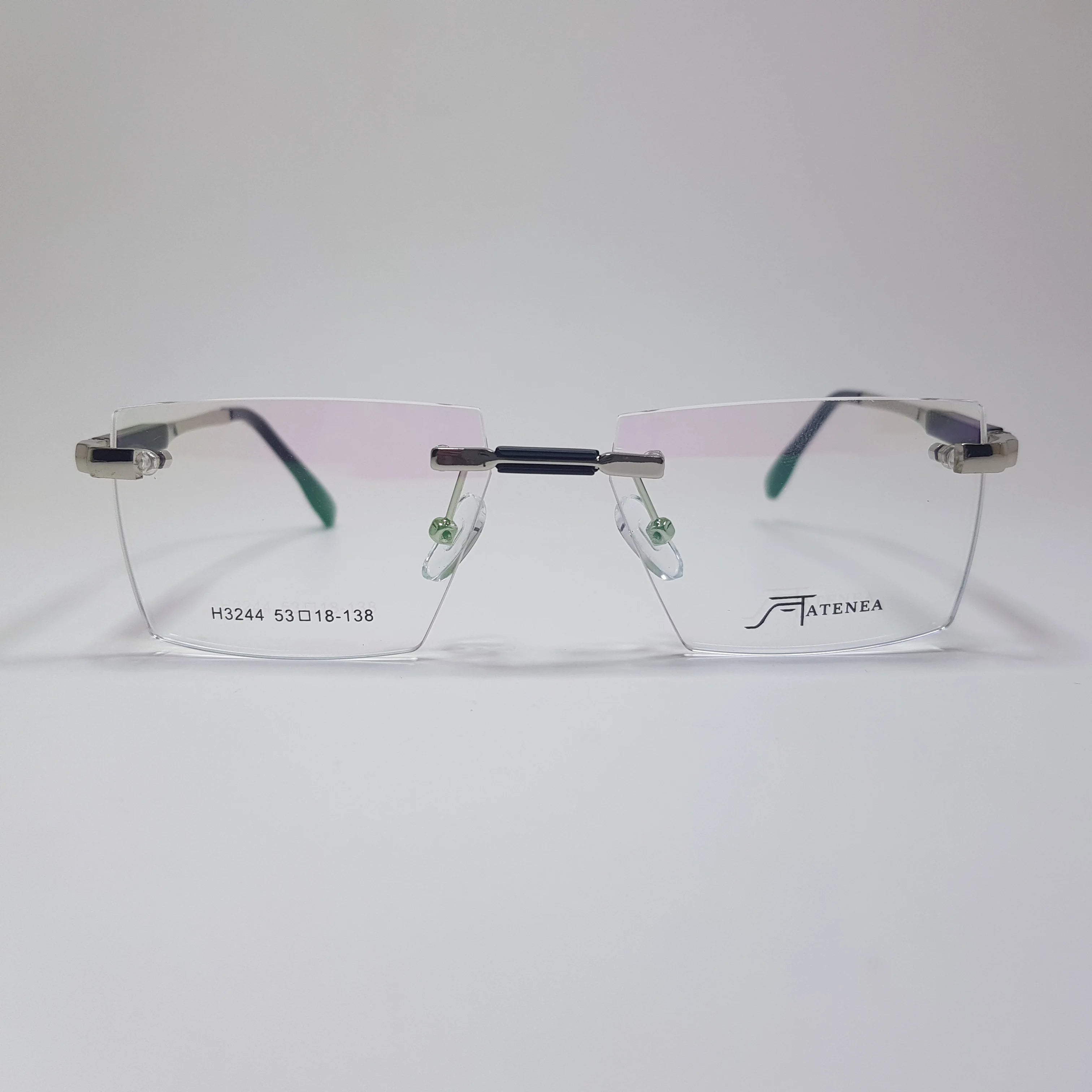 H3244 Tatenea Eyeglasses 3pc Rimless Frame Premium Quality Spring Hinges Unisex