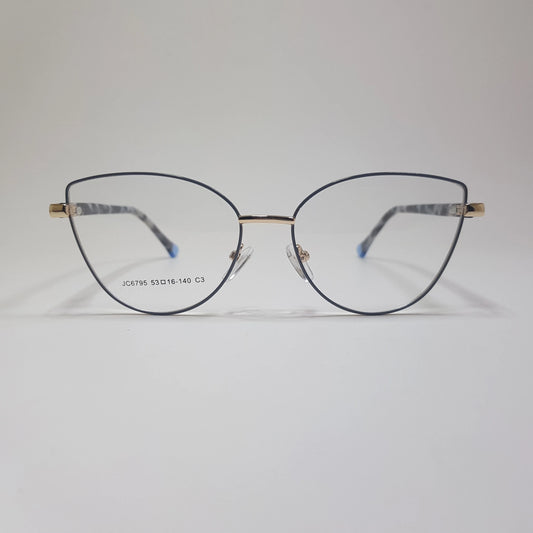 Women’s Fashionable Metal Cat Eye Eyeglasses – Lightweight & Durable Frame JC6795