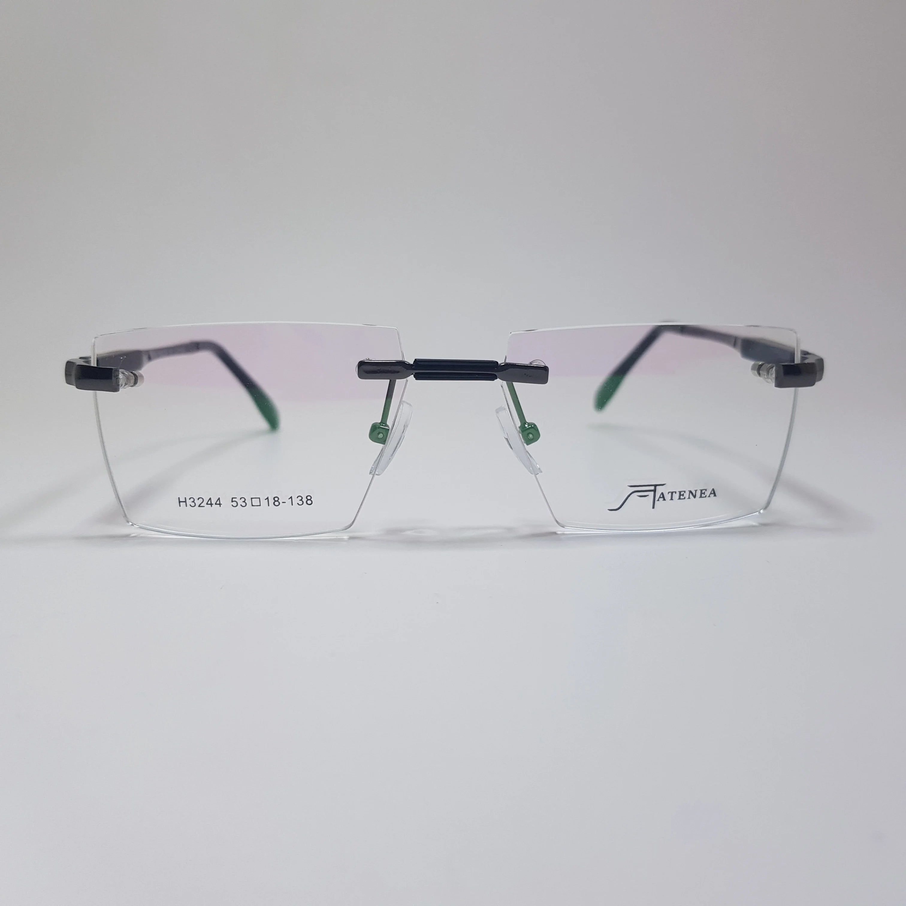 H3244 Tatenea Eyeglasses 3pc Rimless Frame Premium Quality Spring Hinges Unisex