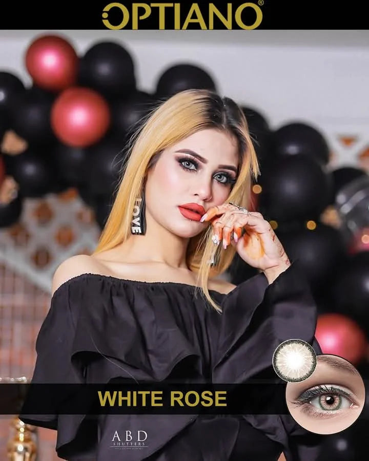 Optiano Colour Contact Lenses White Rose